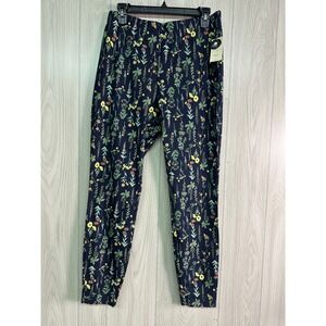 Duluth Trading Co Floral Leggings - Navy and Yellow